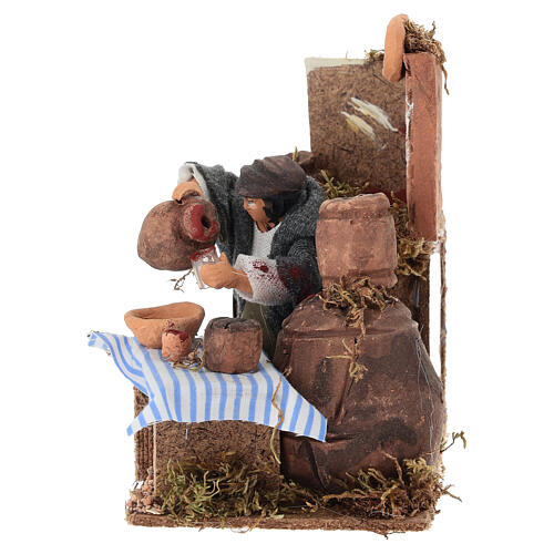 Venditore di vino movimento presepe 8 cm 15x15x10 cm 3