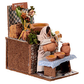 Apple seller, animated Nativity Scene with 8 cm characters, 15x15x10 cm