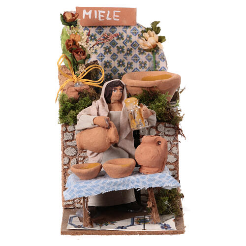 Apple seller, animated Nativity Scene with 8 cm characters, 15x15x10 cm 1