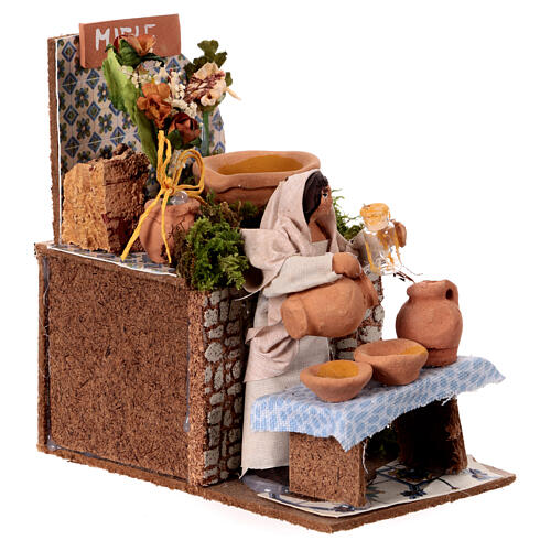 Apple seller, animated Nativity Scene with 8 cm characters, 15x15x10 cm 2