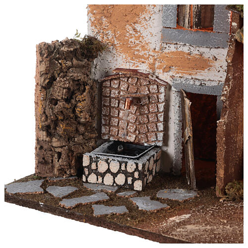 Farmhouse with Nativity stable and fountain for Nativity Scene of 16 cm characters 30x45x30 cm 4