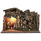 Nativity stable with mill, fountain and light for Nativity Scene with 16 cm characters 50x70x40 cm s1