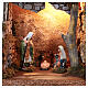 Cabane Nativité fontaine moulin lumière pour crèche 16 cm 50x70x40 cm s2