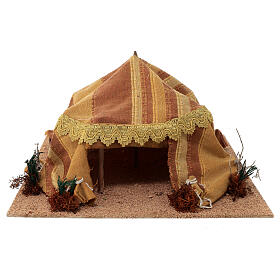 Round Arab tent 15x35x35 cm fabric for 8-12 cm nativity scenes
