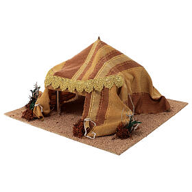 Round Arab tent 15x35x35 cm fabric for 8-12 cm nativity scenes