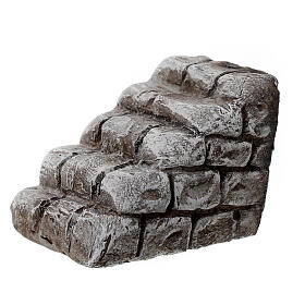 Scala piccola 5x5x5 cm gesso grigia per presepi 8-12 cm