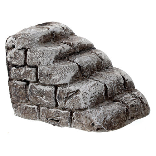 Scala piccola 5x5x5 cm gesso grigia per presepi 8-12 cm 3