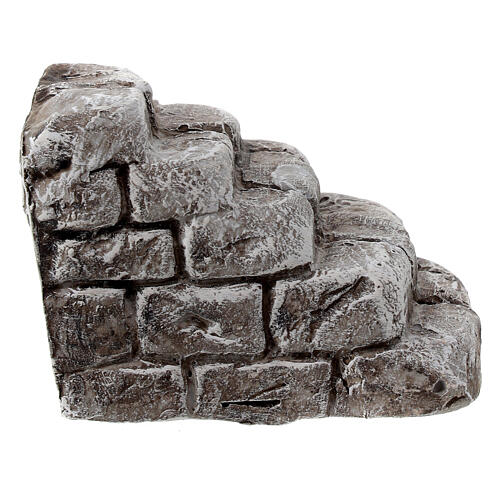 Small stone staircase 5x5x5 cm gray plaster for nativity scenes 8-12 cm 4