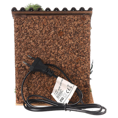 Kobieta przędząca, dziecko na koniu bujanym, ruchome figury 10 cm, 20x15x15 cm 5