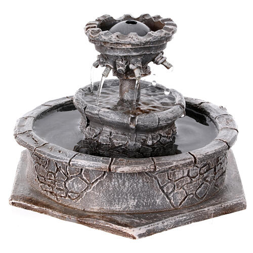 Krippenbrunnen, runde Form, für 8-12 cm Krippe, 10x15x15 cm 6