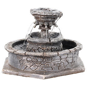 Round resin fountain 10x15x15 cm for Nativity Scene of 8-12 cm