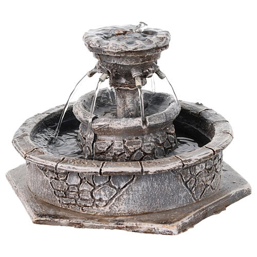 Round resin fountain 10x15x15 cm for Nativity Scene of 8-12 cm 3