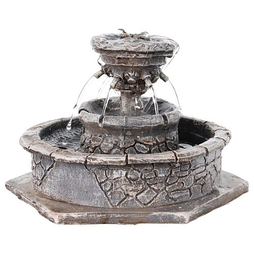 Round fountain in resin 10x15x15 cm for nativity scenes 8-12 cm 1