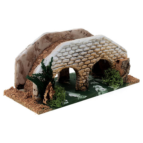 Duży most, 10x15x10 cm, z korka i gipsu, do szopek 8-12 cm 3