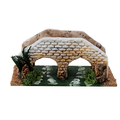 Large bridge 10x15x10 cm in cork and plaster for nativity scenes 8-12 cm 1