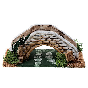Puente pequeño corcho y madera 5x15x5 cm para belén 8-12 cm