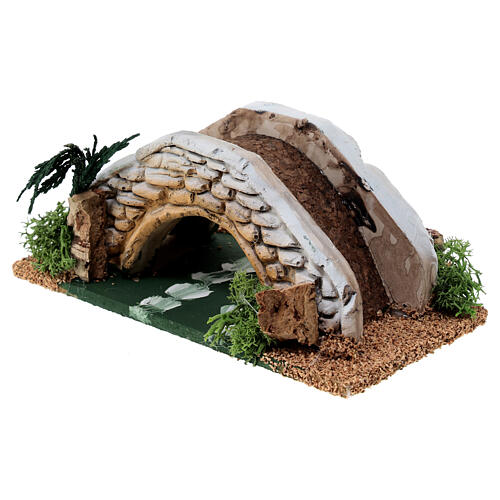 Mały most z korka i drewna, 5x15x5 cm, do szopki 8-12 cm 2