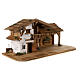 Wooden stable with balcony 35x70x30 cm for 10 cm Nativity Scene s3