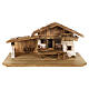 Wooden stable with deck 40x80x40 cm for 12 cm Nativity Scene s1