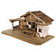 Wooden stable with deck 40x80x40 cm for 12 cm Nativity Scene s3