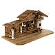 Wooden stable with deck 40x80x40 cm for 12 cm Nativity Scene s4