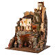 Pueblo Natividad dos pisos iluminado 70x55x45 cm belén 10 cm s2