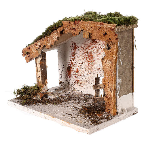 Empty stable 20x25x15 cm for Nativity Scene of 8 cm 2