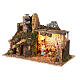 Illuminated stable with mill 35x50x30 cm for Nativity Scene of 10 cm s2