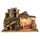Capanna illuminata mulino 35x50x30 cm presepe 10 cm s1