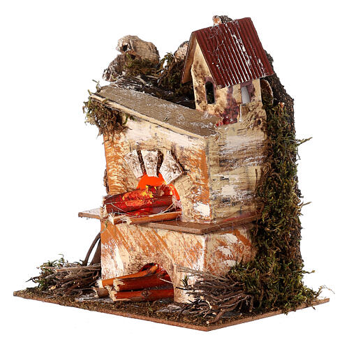 Oven with fire-effect light 15x20x10 cm for 8 cm Nativity Scene 2