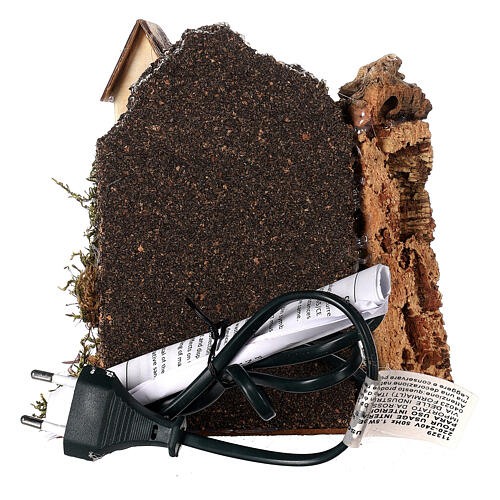 Piec z oświetleniem efektu ognia, 15x20x10 cm, do szopki 8cm 4