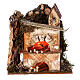 Illuminated oven with fire effect 15x20x10 cm, nativity 8 cm s1