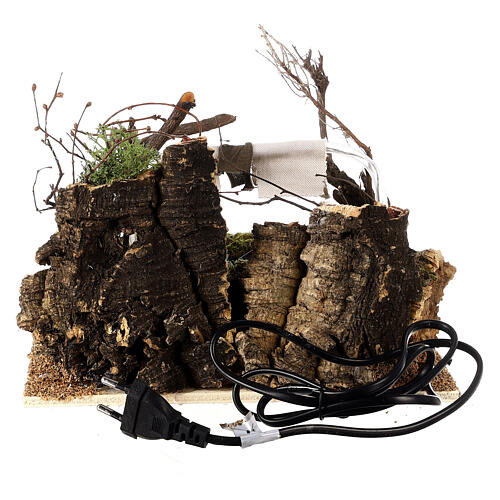 Fontanna do szopki z mokrymi tkaninami, 10 cm, 15x25x15cm 4