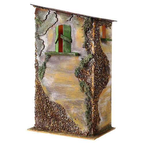 Casa alta Moranduzzo con luce cartone 50x30x20 cm presepe 10 cm 2