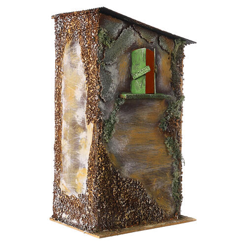 Casa alta Moranduzzo con luce cartone 50x30x20 cm presepe 10 cm 3