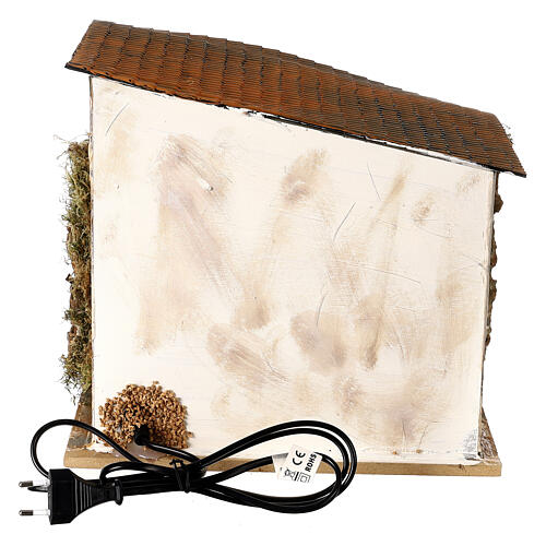 Capanna con luce 30x30x20 cm Moranduzzo presepe 10 cm 4