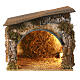 Capanna con luce 30x30x20 cm Moranduzzo presepe 10 cm s1
