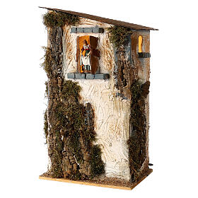 Dom 50x30x20 cm, kobieta w oknie, Moranduzzo, szopka 10 cm