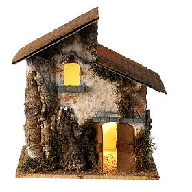 Two-storey house 35x30x20 cm for 10 cm Moranduzzo Nativity Scene