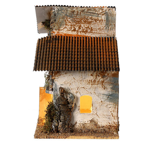 Two-storey house 35x30x20 cm for 10 cm Moranduzzo Nativity Scene 4