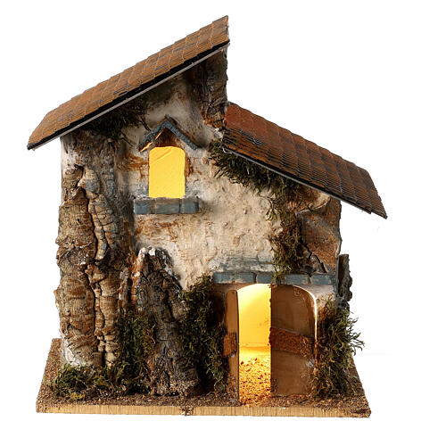 Casa stuccata a mano 35x30x20 cm 10 cm Moranduzzo sughero 1