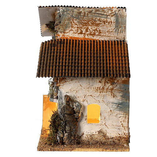 Casa stuccata a mano 35x30x20 cm 10 cm Moranduzzo sughero 4