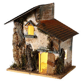 Dom otynkowany ręcznie, 35x30x20 cm, do szopki 10 cm, Moranduzzo, korek naturalny