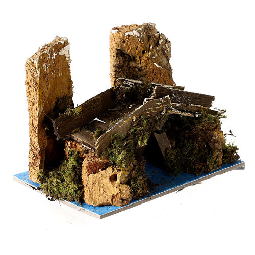 Wood and cork bridge 10x15x10 cm for 4 cm Nativity Scene 4