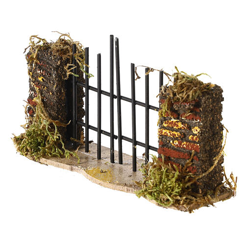 Cancello 2 ante sughero presepe 10 cm 10x15x5 cm 2