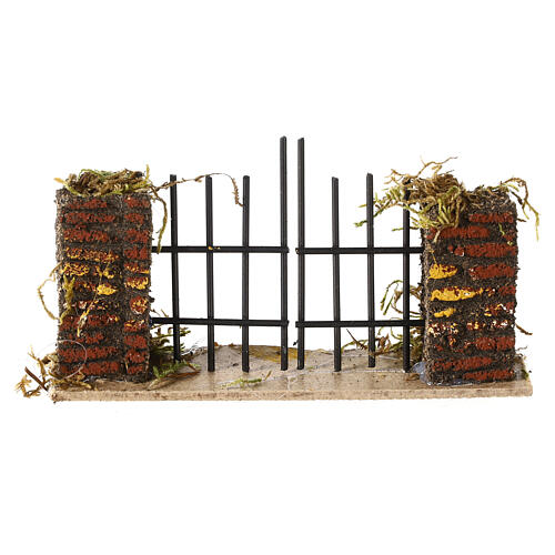 Cancello 2 ante sughero presepe 10 cm 10x15x5 cm 4
