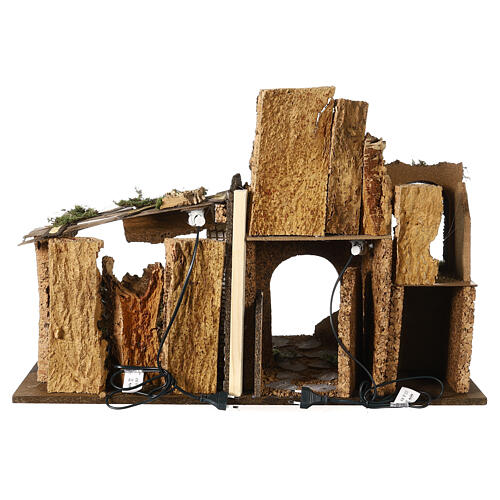 Nativity village Holy Family 16 cm cork 50x75x40 cm 7