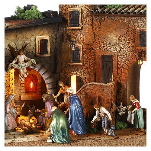 Borgo con forno 40x60x50 cm presepe Moranduzzo 12 cm 4
