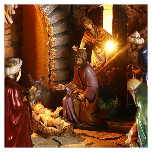Borgo con forno 40x60x50 cm presepe Moranduzzo 12 cm 8