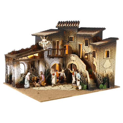 Village with stable 45x60x50 cm for 12 cm Moranduzzo Nativity Scene 3